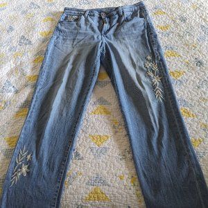 Blue and white embroidered jeans from Style and Co.